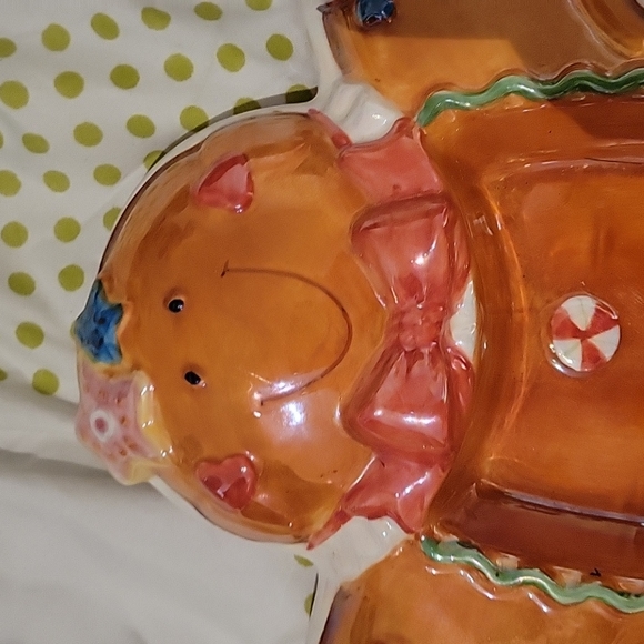 Christmas Holiday Gingerbread Man Cookie & Candy Dish/Tray by Palm Tree Co - Picture 2 of 9